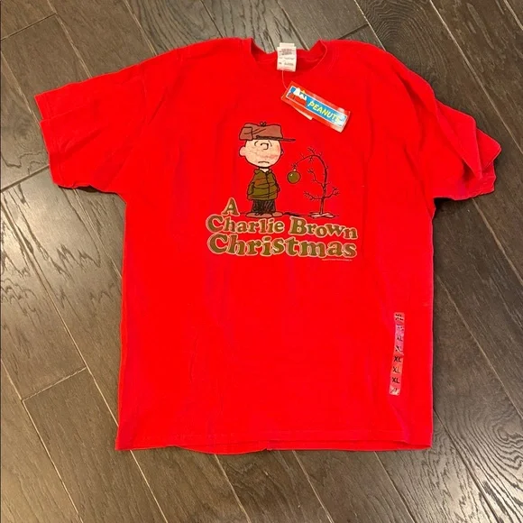 Peanuts Red Charlie Brown Holiday Tee - Picture 1 of 5